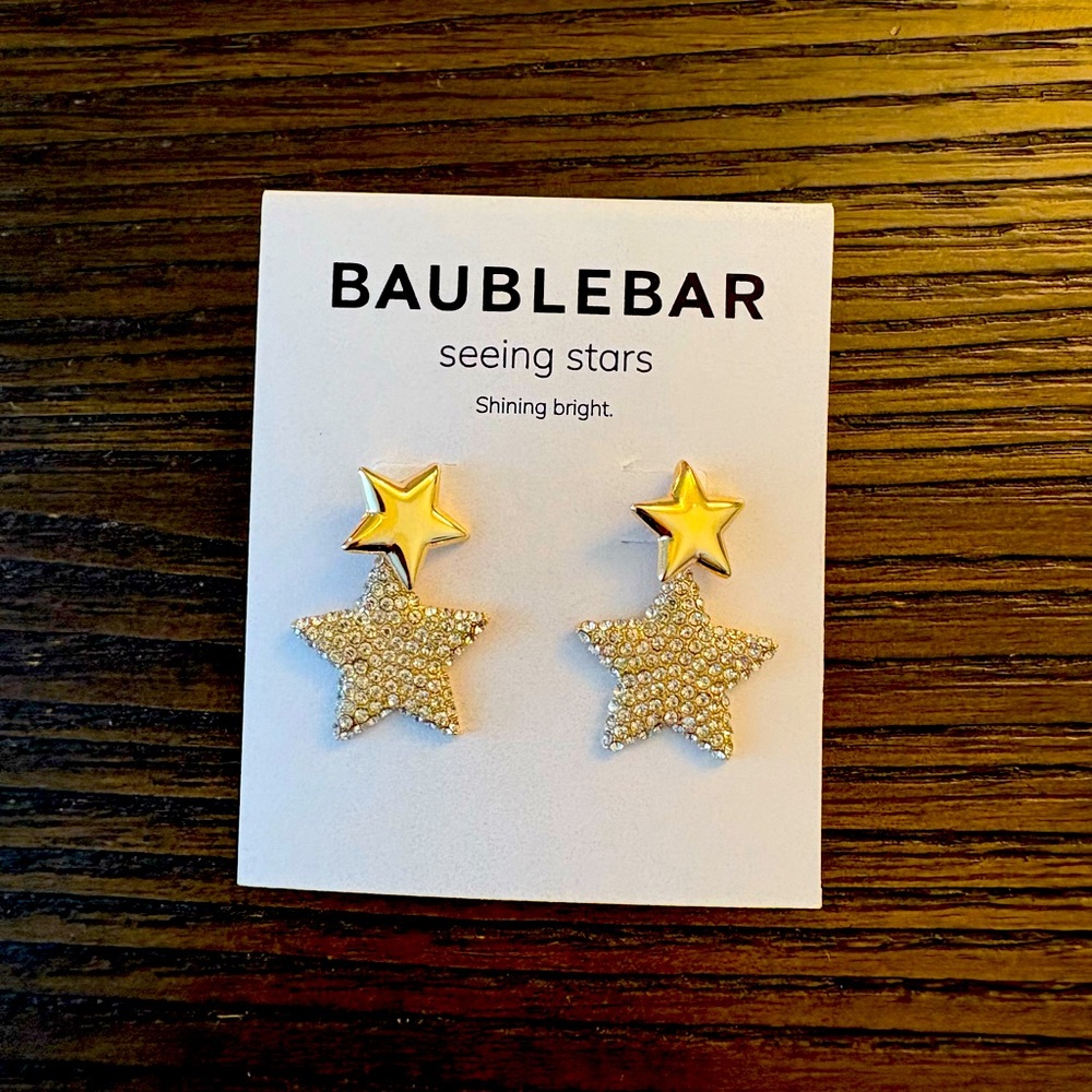 NEW BaubleBar gold star earrings
